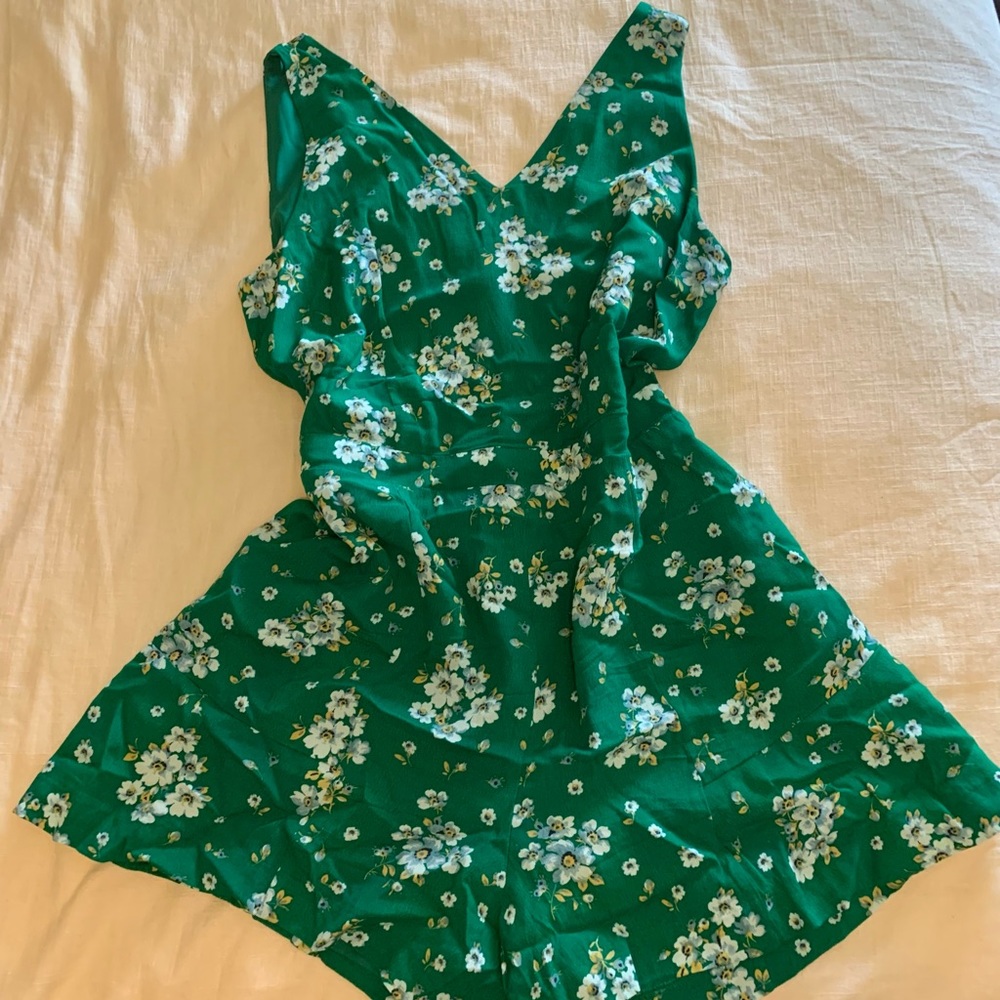 Green Floral Romper